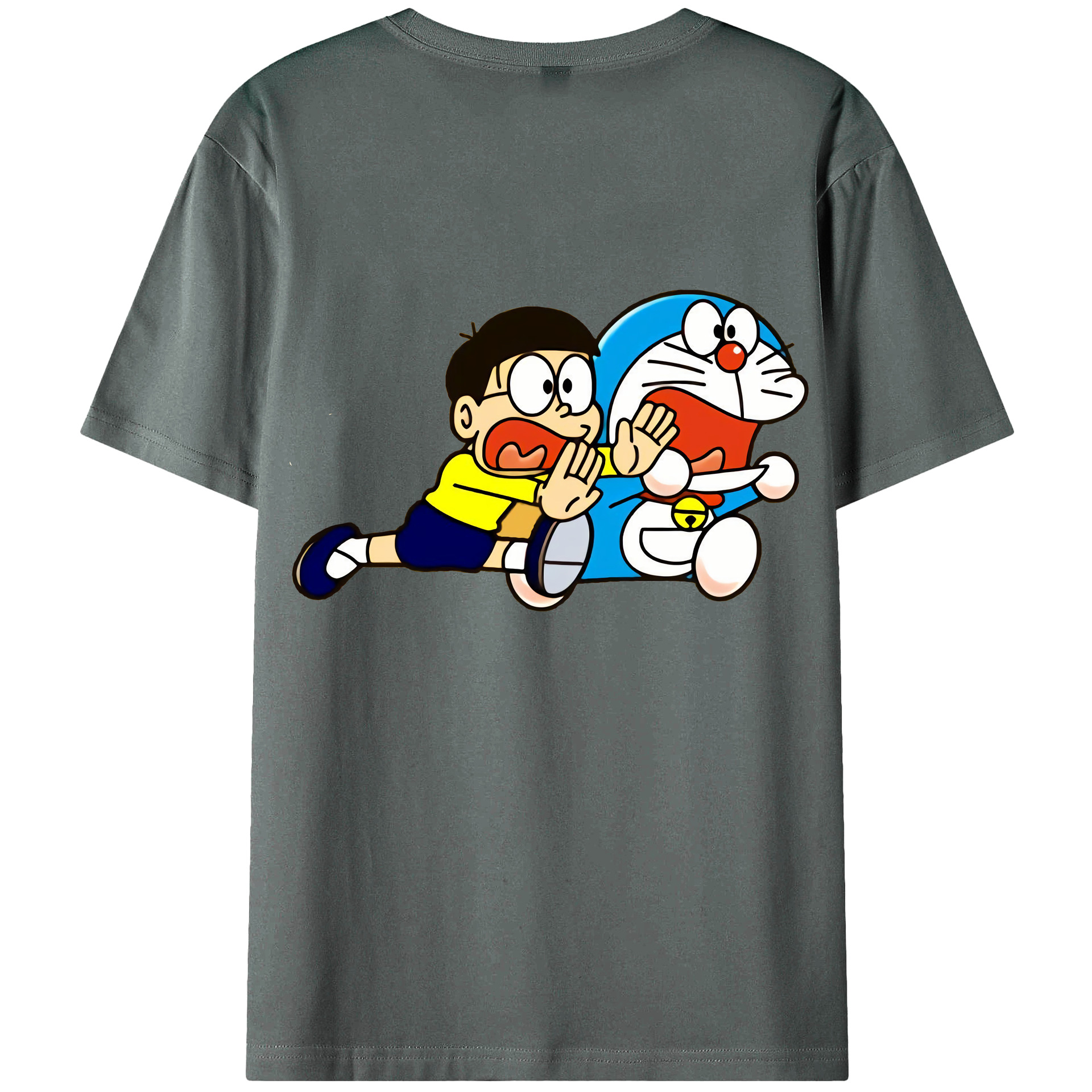 （画像用） ドラえもん Doraemon 綿100％ メンズ半袖Tシャツ（バックプリント） 通気性